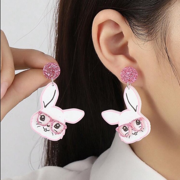 Acrylic Bunny Earrings - Picture 4 of 5